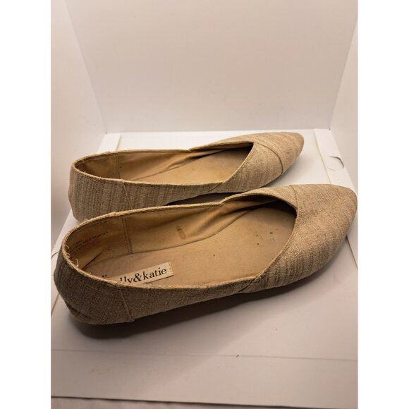 Kelly & Katie Nude Gold Metallic Sparkle Ballet Flat Mesh Womens Shoes 8.5 - Picture 4 of 6